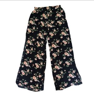 Forever 21 Black Floral Pants | Size: Medium